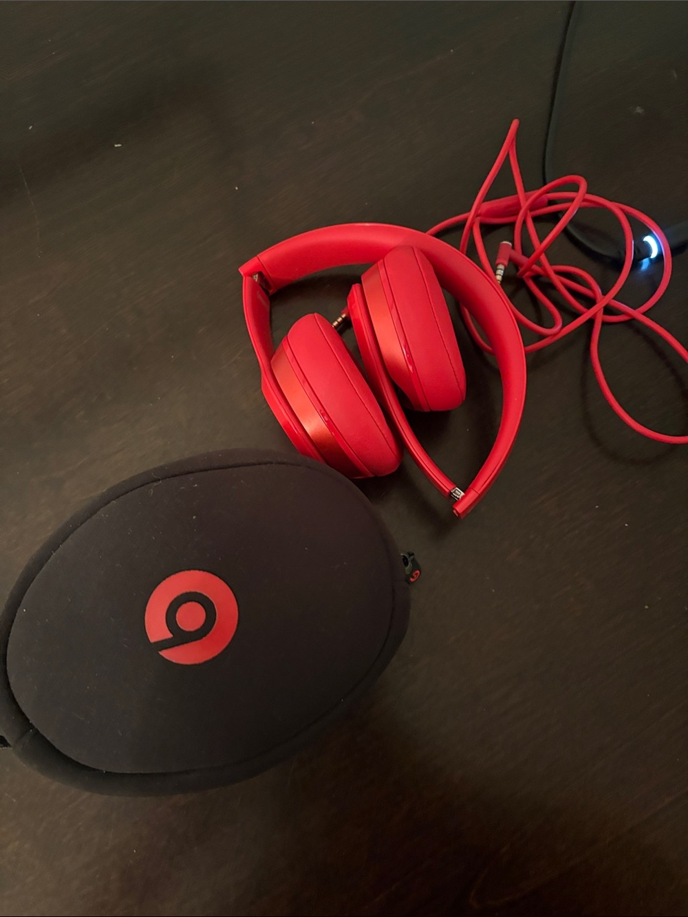 Beats by Dre Red On-Ear Headphones with Black Carry Case